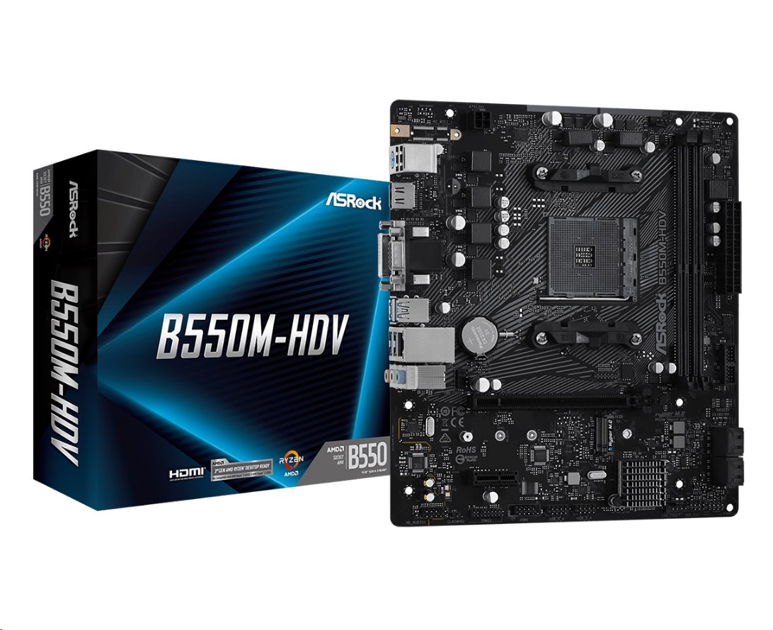 MB Asrock B550M-HDV /AM4/2xDDR4/M.2/HDMI/DVI-D/D-Sub/mATX