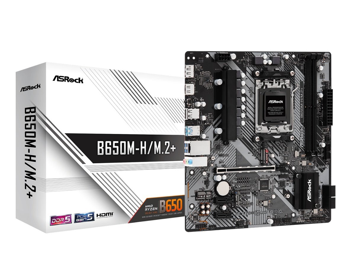MB Asrock B650M-H/M.2+ /AM5/2xDDR5/M.2/HDMI/DP/mATX