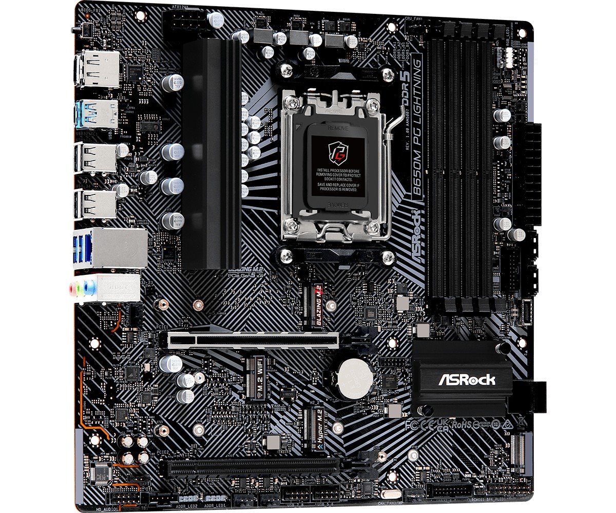 MB Asrock B650M PG LIGHTNING /AM5/4xDDR5/M.2/HDMI/DP/mATX
