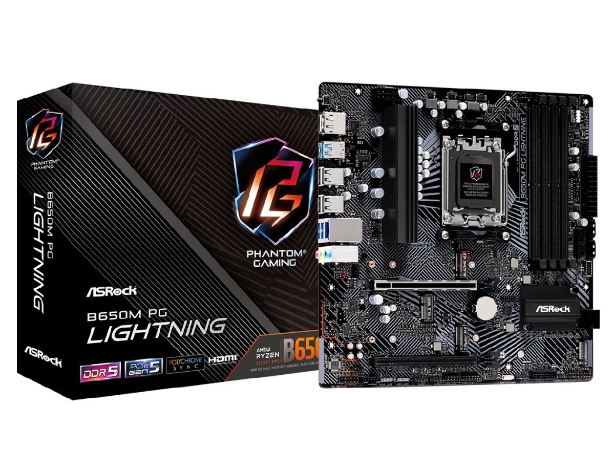 MB Asrock B650M PG LIGHTNING /AM5/4xDDR5/M.2/HDMI/DP/mATX