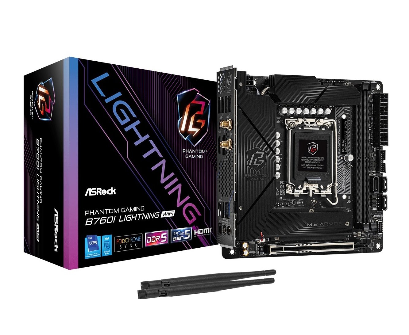 MB Asrock B760I LIGHTNING WIFI/LGA1700/2xDDR5/M.2/W6E+BT5.3/HDMI/DP/mITX