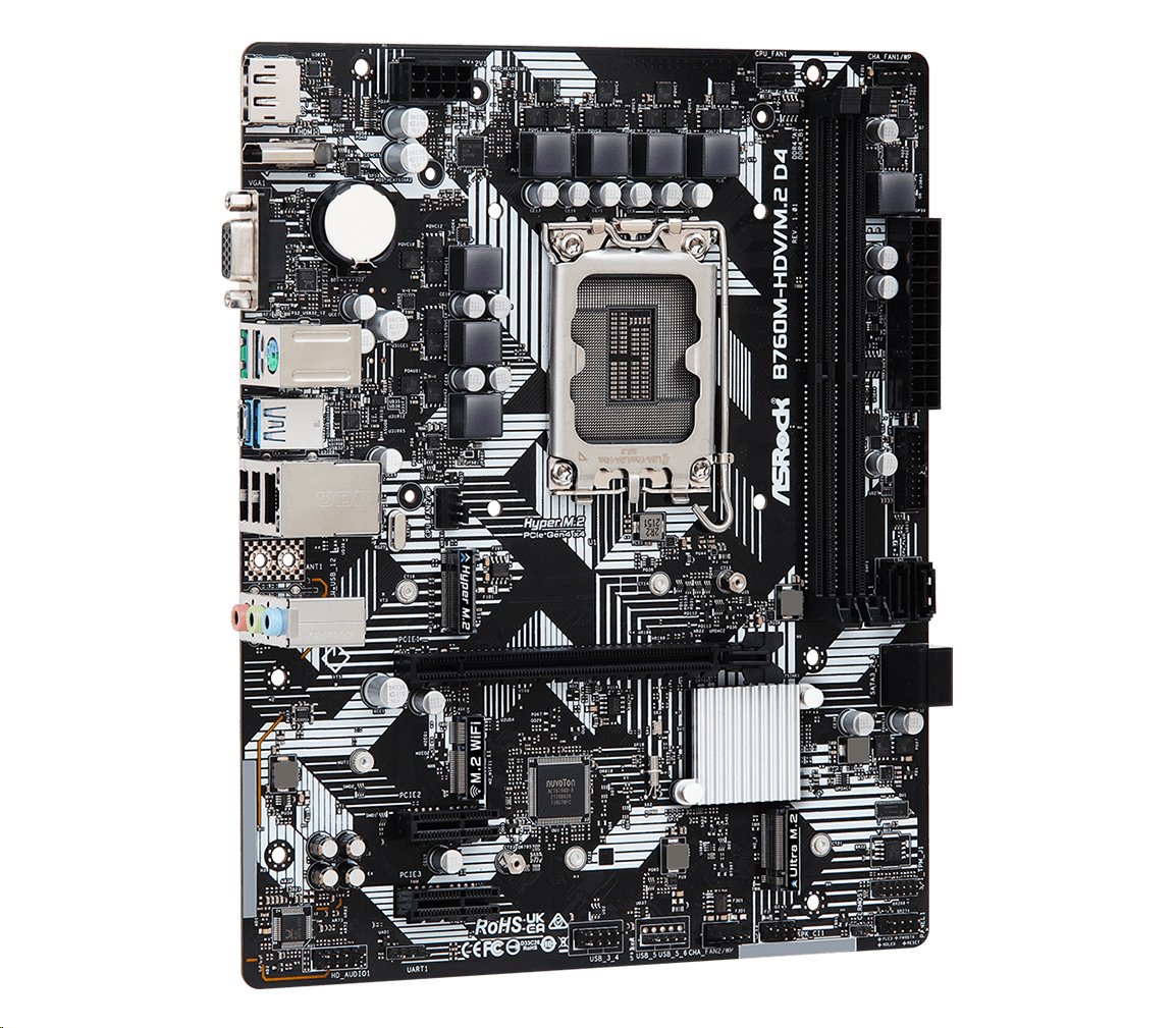 MB Asrock B760M-HDV/M.2 D4 /LGA1700/4xDDR4/M.2/HDMI/DP/D-sub/mATX
