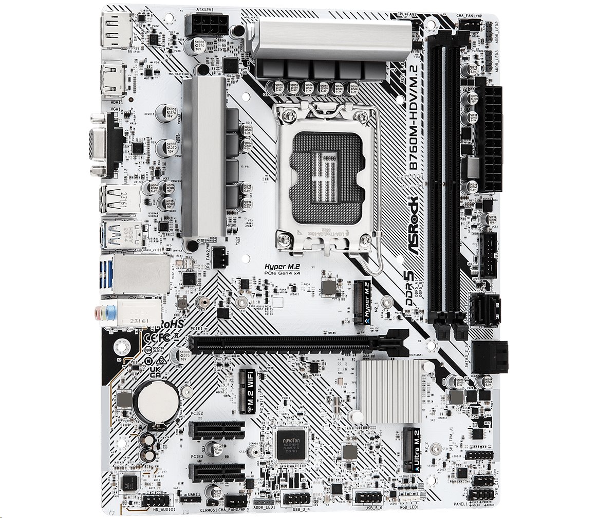MB Asrock B760M-HDV/M.2 /LGA1700/2xDDR5/M.2/HDMI/DP/D-sub/mATX
