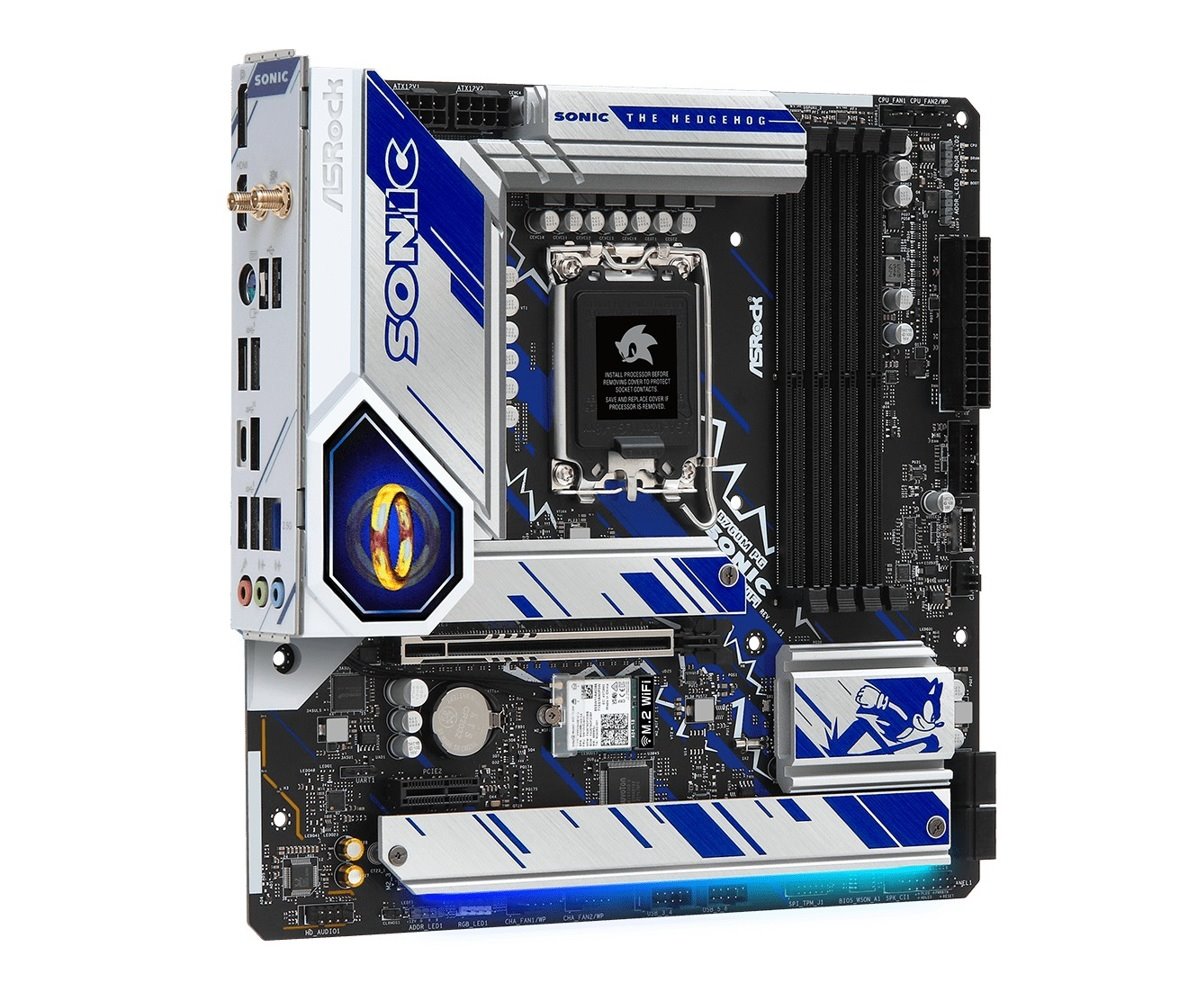 MB Asrock B760M PG SONIC WIFI /LGA1700/4xDDR5/M.2/W6E+BT5.3/HDMI/DP/eDP/mATX