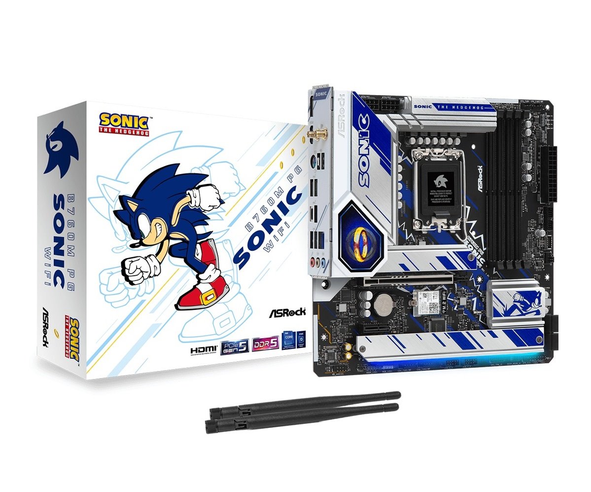 MB Asrock B760M PG SONIC WIFI /LGA1700/4xDDR5/M.2/W6E+BT5.3/HDMI/DP/eDP/mATX