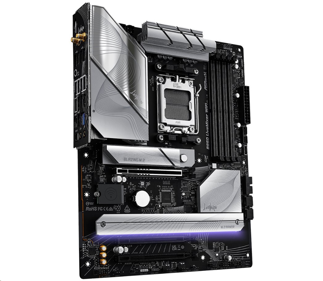 MB Asrock B850 LIVEMIXER WIFI /AM5/4xDDR5/M.2/W7+BT5.4/HDMI/DP/ATX