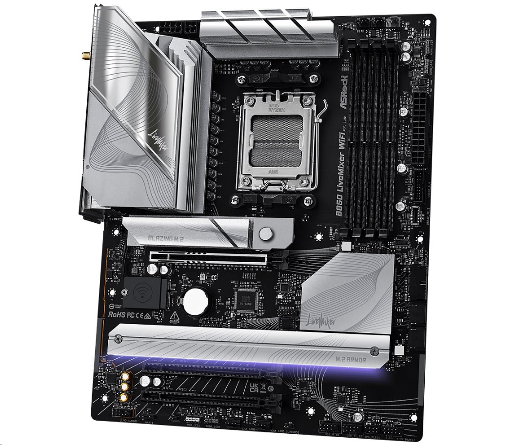 MB Asrock B850 LIVEMIXER WIFI /AM5/4xDDR5/M.2/W7+BT5.4/HDMI/DP/ATX