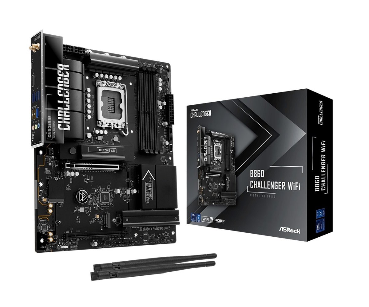 MB Asrock B860 CHALLENGER WIFI /LGA1851/4xDDR5/M.2/W7+BT5.4/HDMI/ATX