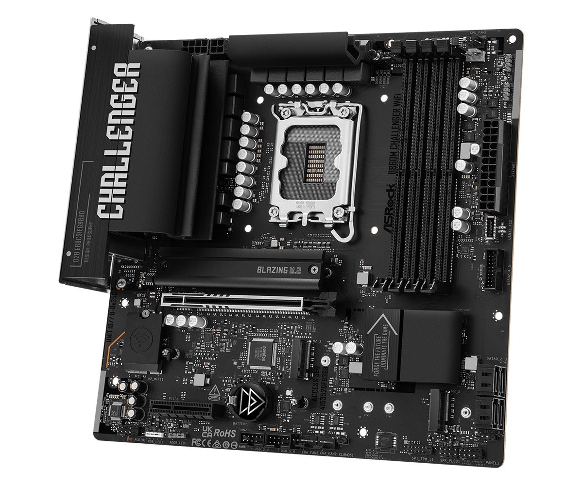 MB Asrock B860M Challenger WiFi /LGA1851/4xDDR5/M.2/W7+BT5.4/HDMI/mATX