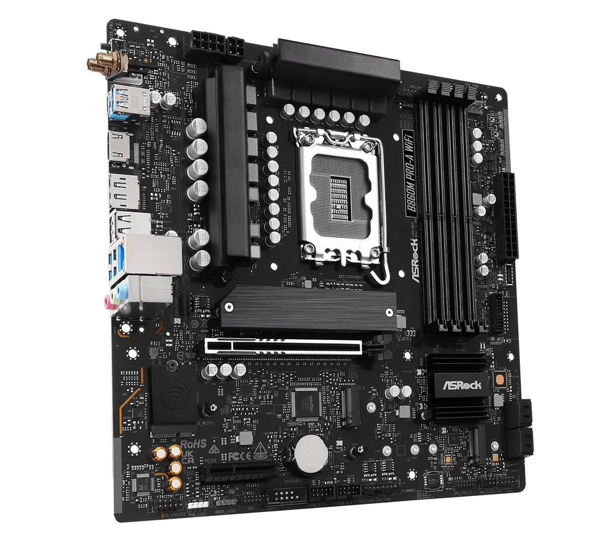 MB Asrock B860M PRO-A WIFI /LGA1851/4xDDR5/M.2/W6E+BT5.3/HDMI/DP/mATX
