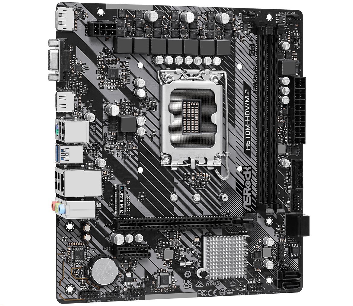 MB Asrock H610M-HDV/M.2 R2.0 /LGA1700/2xDDR4/M.2/HDMI/DP/D-sub/mATX
