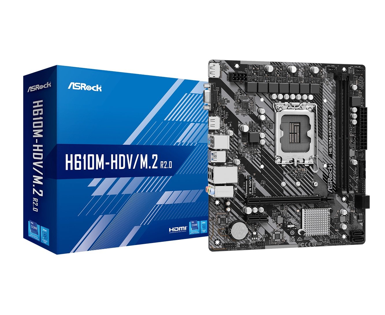 MB Asrock H610M-HDV/M.2 R2.0 /LGA1700/2xDDR4/M.2/HDMI/DP/D-sub/mATX