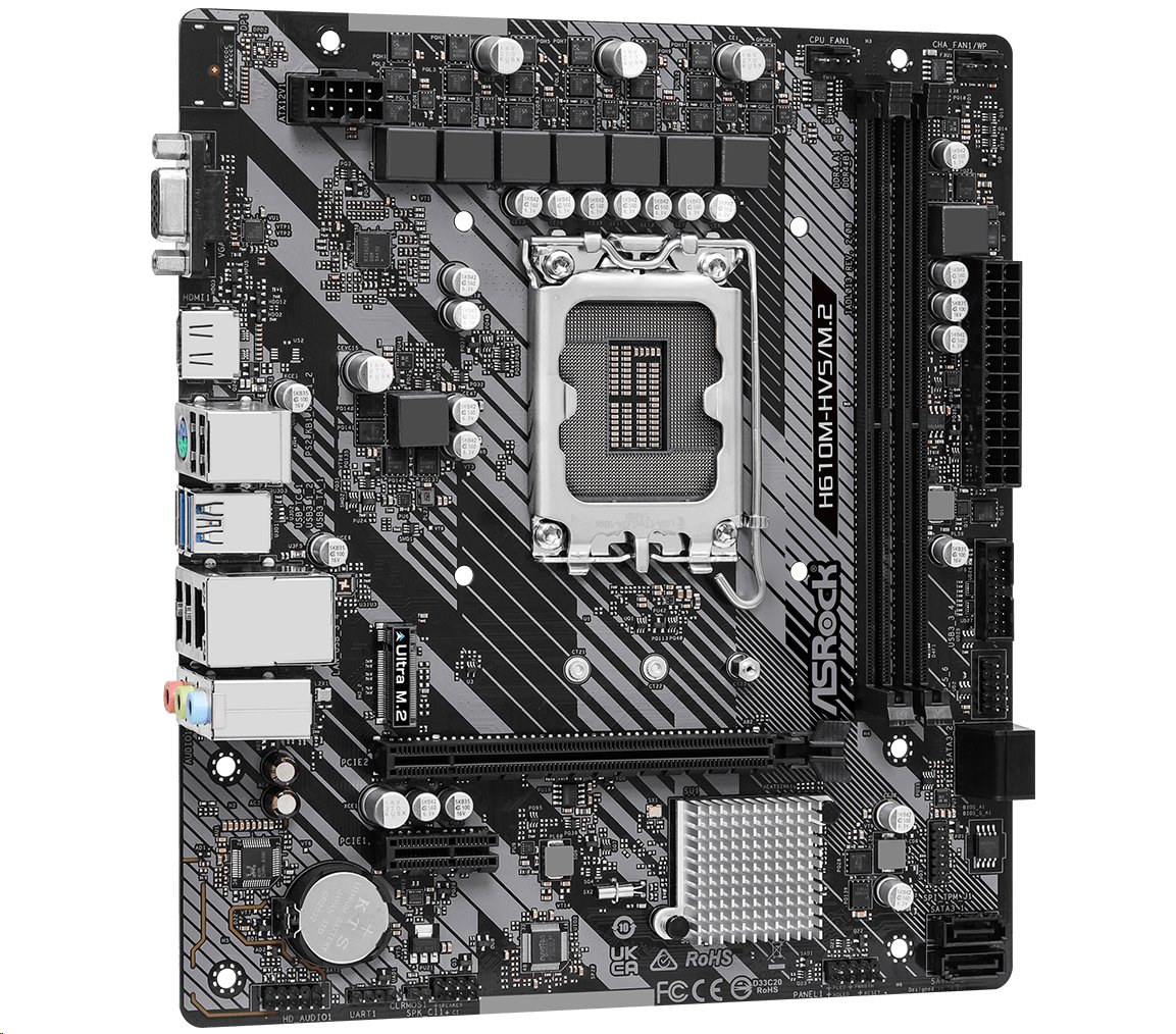 MB Asrock H610M-HVS/M.2 R2.0 /LGA1700/4xDDR4/M.2/HDMI/D-sub/mATX