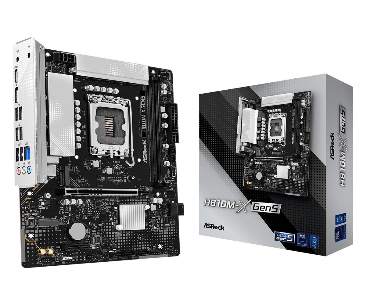 MB Asrock H810M-X Gen5 /LGA1851/2xDDR5/M.2/DP/HDMI/mATX