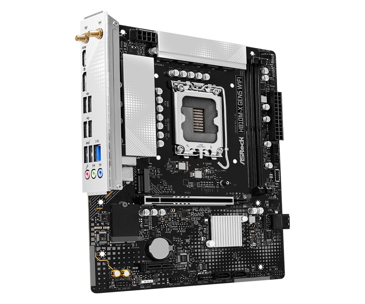 MB Asrock H810M-X Gen5 WiFi /LGA1851/2xDDR5/M.2/W6+BT5.3/DP/HDMI/mATX