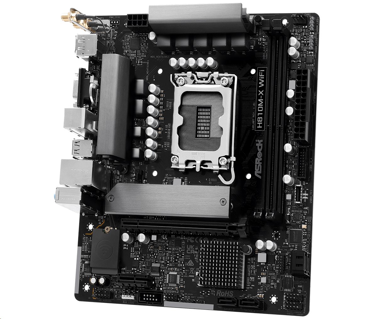MB Asrock H810M-X WIFI /LGA1851/2xDDR5/M.2/HDMI/DP/D-sub/mATX