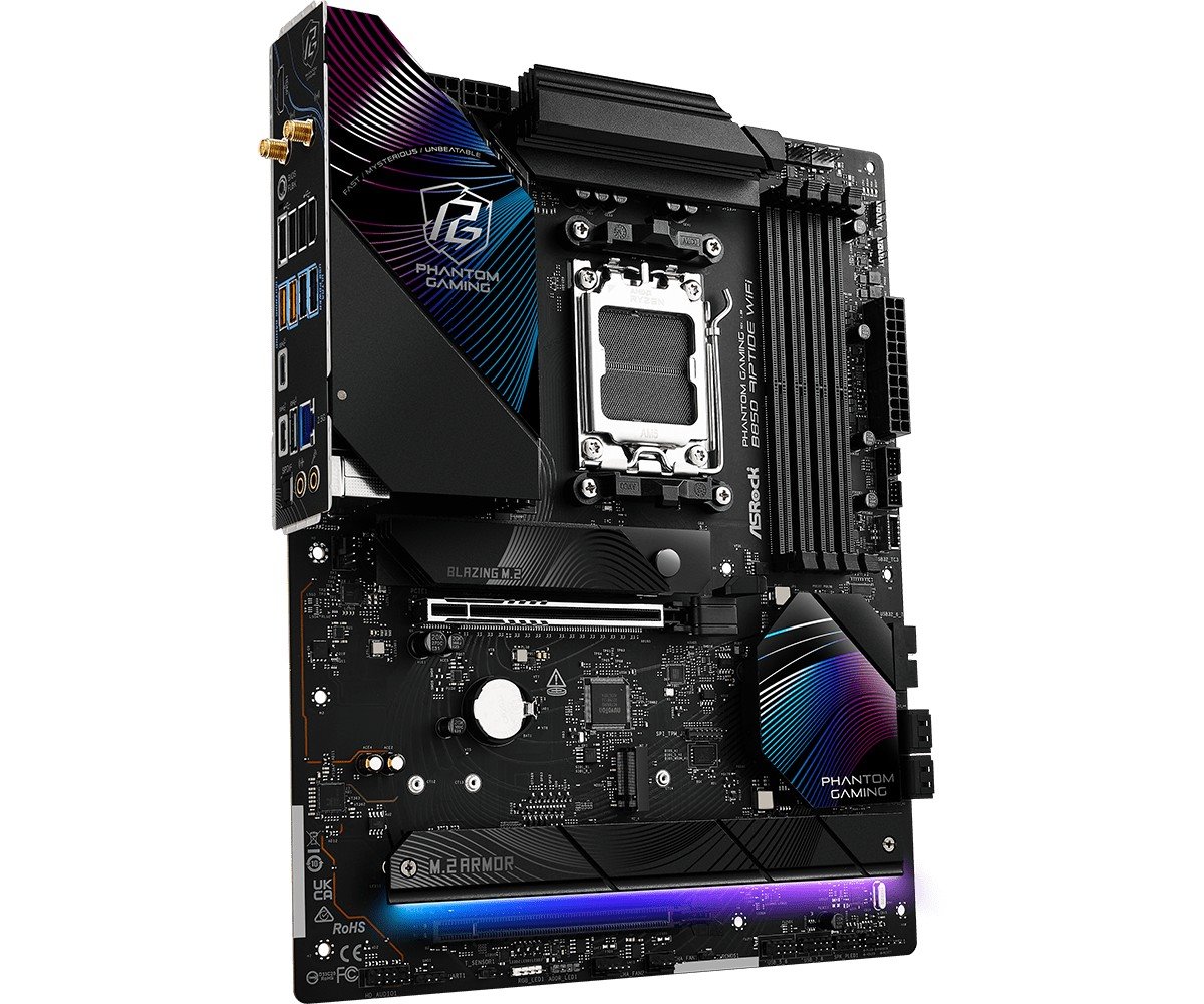 MB Asrock Phantom Gaming B850 RIPTIDE WIFI /AM5/4xDDR5/M.2/W7+BT5.4/HDMI/ATX