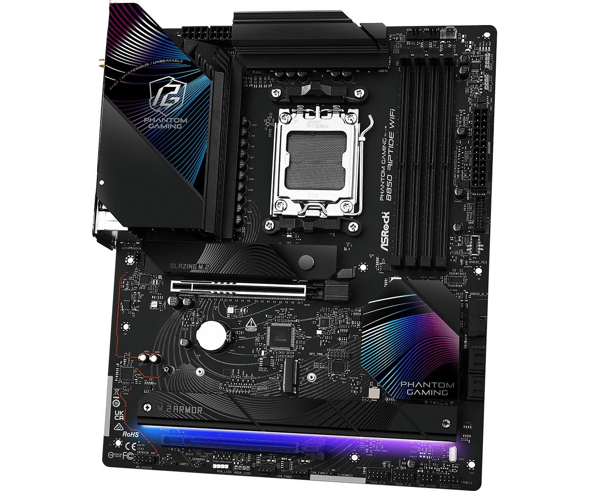 MB Asrock Phantom Gaming B850 RIPTIDE WIFI /AM5/4xDDR5/M.2/W7+BT5.4/HDMI/ATX