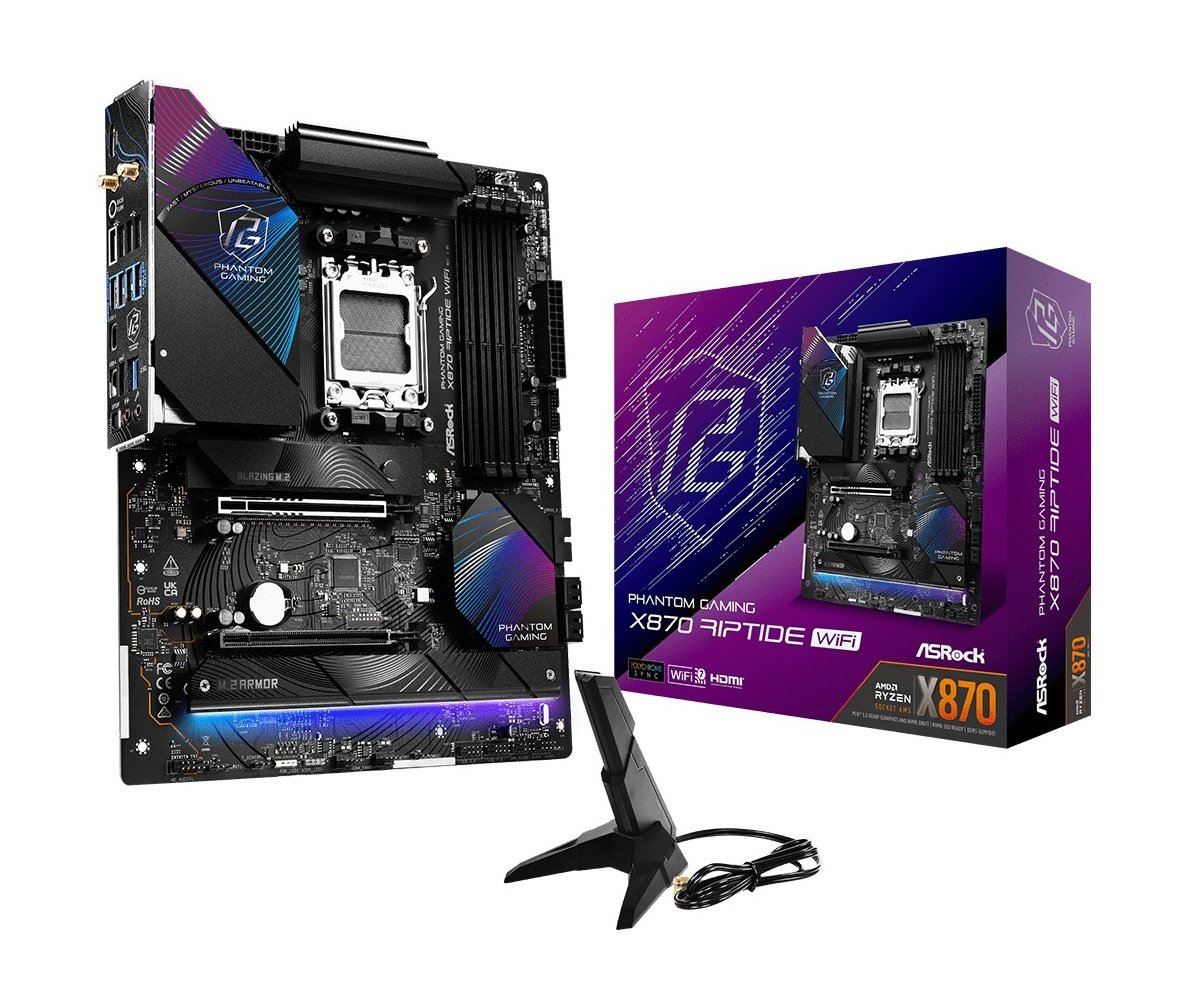 MB Asrock Phantom Gaming X870 RIPTIDE WIFI /AM5/4xDDR5/M.2/W7+BT5.4/HDMI/USB4/ATX