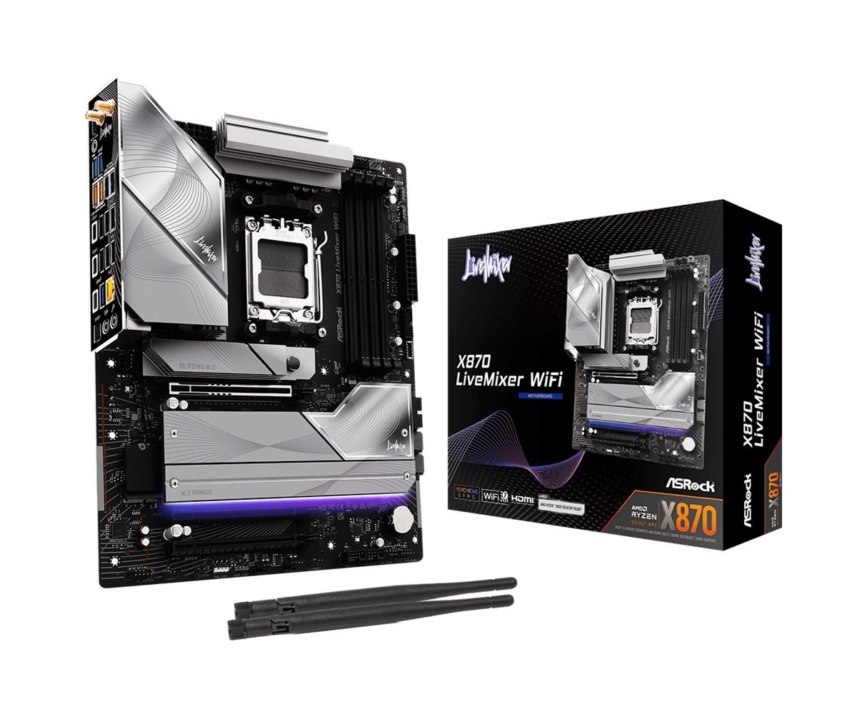 MB Asrock X870 LIVEMIXER WIFI /AM5/4xDDR5/M.2/W7+BT5.4/HDMI/USB4/ATX