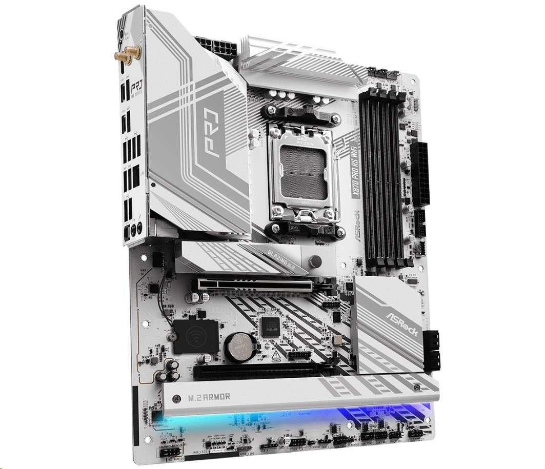 MB Asrock X870 PRO RS WIFI /AM5/4xDDR5/M.2/W7+BT5.4/HDMI/USB4/ATX/White