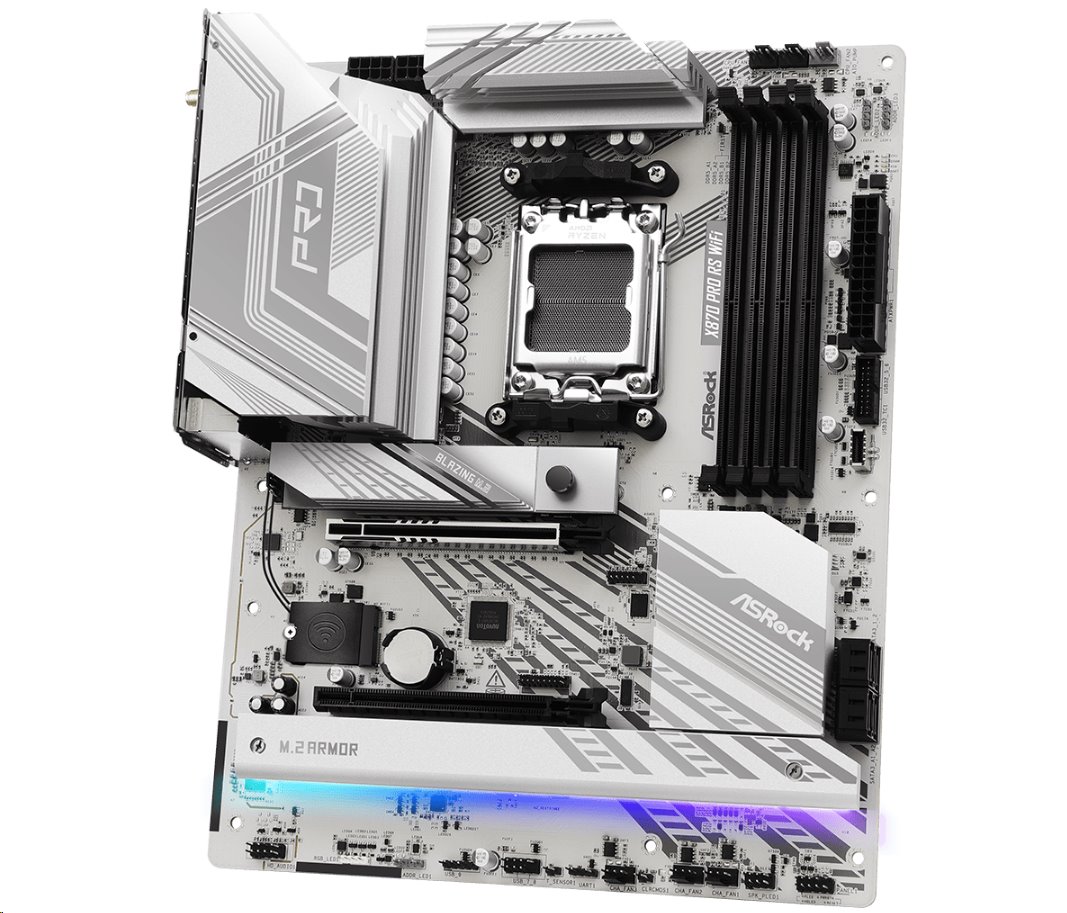 MB Asrock X870 PRO RS WIFI /AM5/4xDDR5/M.2/W7+BT5.4/HDMI/USB4/ATX/White