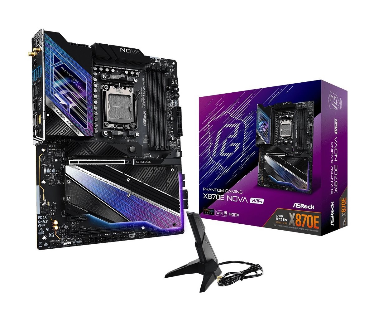 MB Asrock X870E NOVA WIFI /AM5/4xDDR5/M.2/W7+BT5.4/HDMI/USB4/ATX
