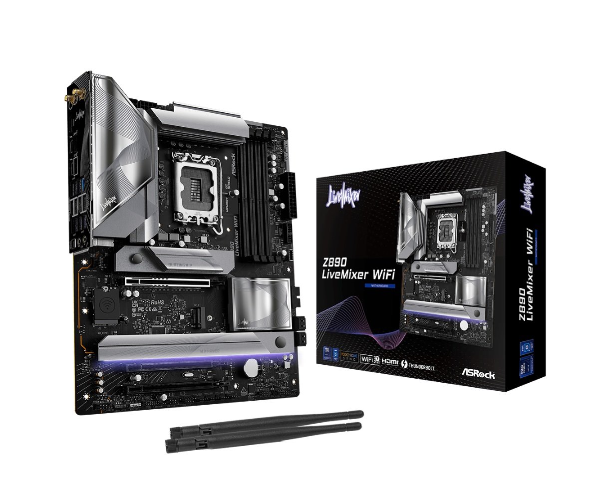 MB Asrock Z890 LIVEMIXER WIFI /LGA1851/4xDDR5/M.2/W7+BT5.4/HDMI/TB4/ATX