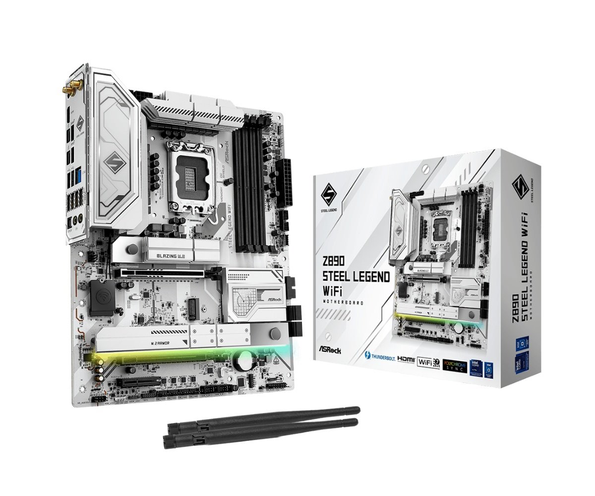 MB Asrock Z890 STEEL LEGEND WIFI /LGA1851/4xDDR5/M.2/W7+BT5.4/HDMI/TB4/ATX/White
