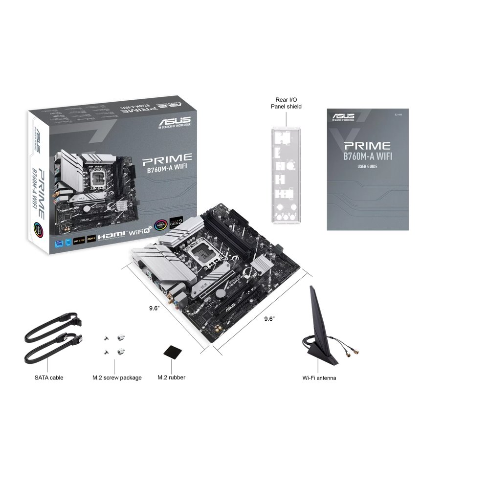 MB ASUS Prime B760M-A WIFI /LGA1700/4xDDR5/M.2/W6+BT5.2/mATX