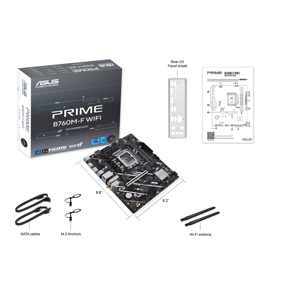 MB ASUS Prime B760M-F WIFI /LGA1700/2xDDR5/M.2/W6+BT5.3/HDMI/DP/mATX