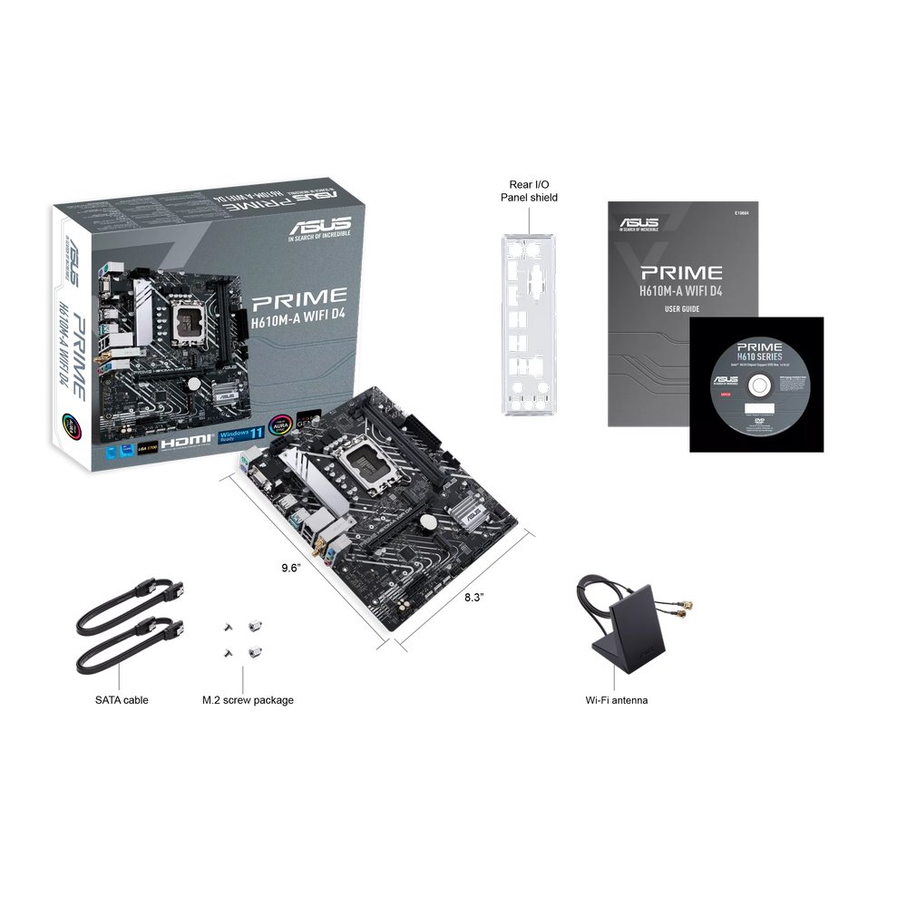 MB ASUS Prime H610M-A WIFI D4 /LGA1700/2xDDR4/M.2/W5+BT5/HDMI/DP/D-sub/mATX