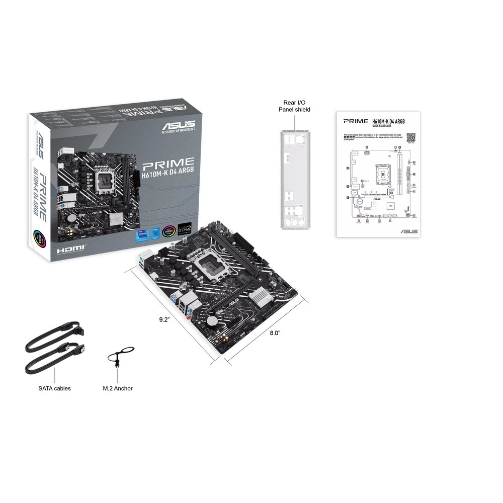 MB ASUS Prime H610M-K D4 ARGB /LGA1700/2xDDR4/M.2/HDMI/mATX