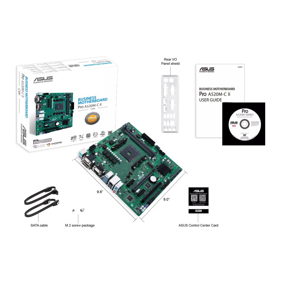 MB ASUS Pro A520M-C II/CS /AM4/2xDDR4/M.2/HDMI/DP/D-sub/DVI-D/mATX