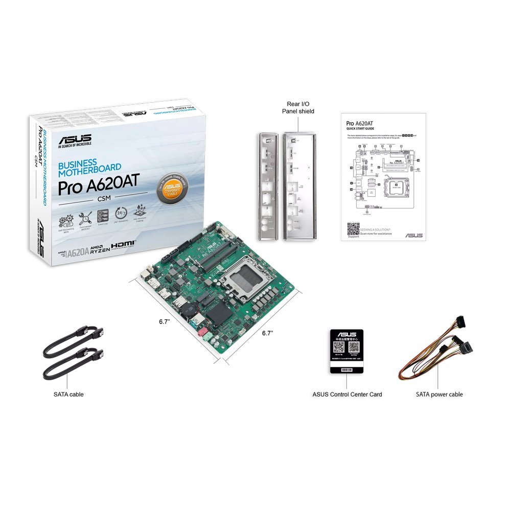 MB ASUS Pro A620AT-CSM /AM5/2xDDR5/M.2/HDMI/DP/mITX