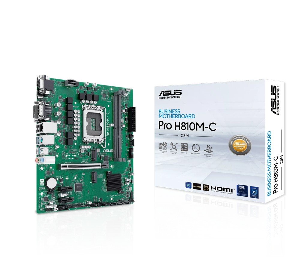 MB ASUS Pro H810M-C-CSM /LGA1851/2xDDR5/M.2/HDMI/DP/DVI-D/D-sub/mATX