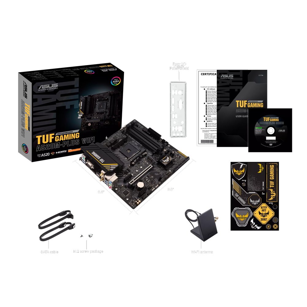 MB ASUS TUF Gaming A520M-PLUS WIFI /AM4/4xDDR4/M.2/WIFI5+BT5.0/HDMI/DP/D-sub/mATX
