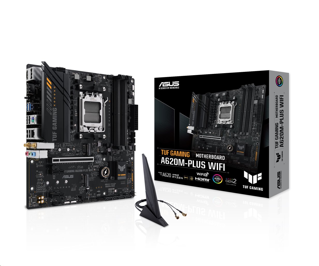 MB ASUS TUF GAMING A620M-PLUS WIFI AM5, A620, DDR5, mATX, M.2, HDMI, DP