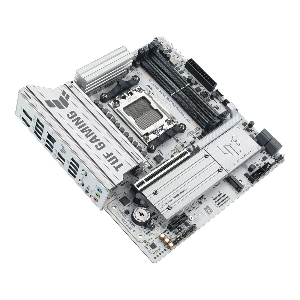 MB ASUS TUF Gaming B850M-PLUS WIFI7 W /AM5/4xDDR5/M.2/W7+BT5.4/HDMI/DP/mATX/White