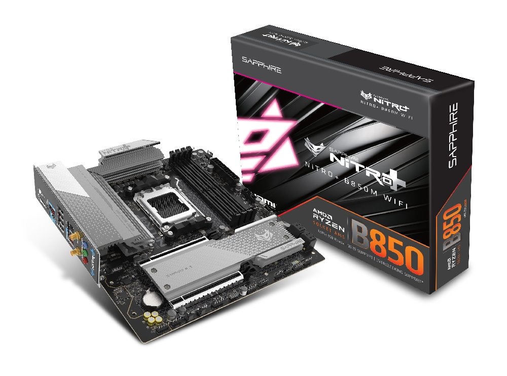 MB SAPPHIRE NITRO+ B850M WIFI /AM5/4xDDR5/M.2/HDMI/DP/W6+BT5.3/mATX