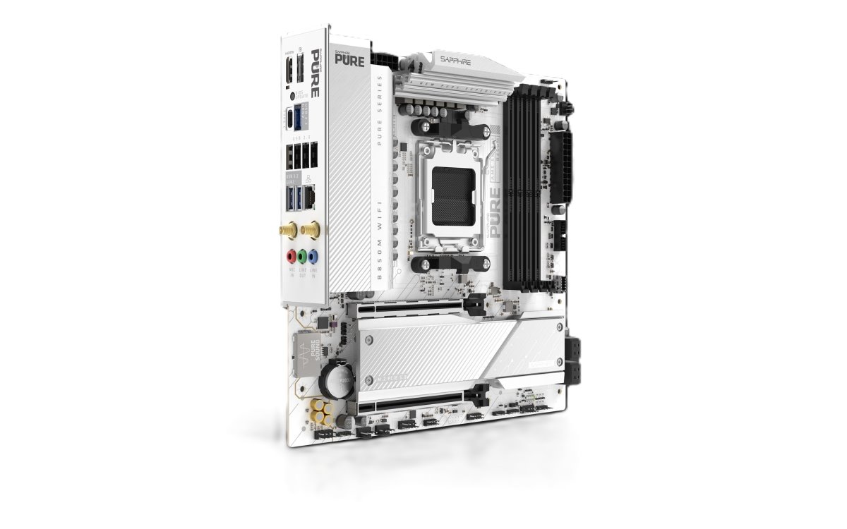 MB SAPPHIRE PURE B850M WIFI /AM5/4xDDR5/WF6+BT5.3/HDMI/DP/mATX/White