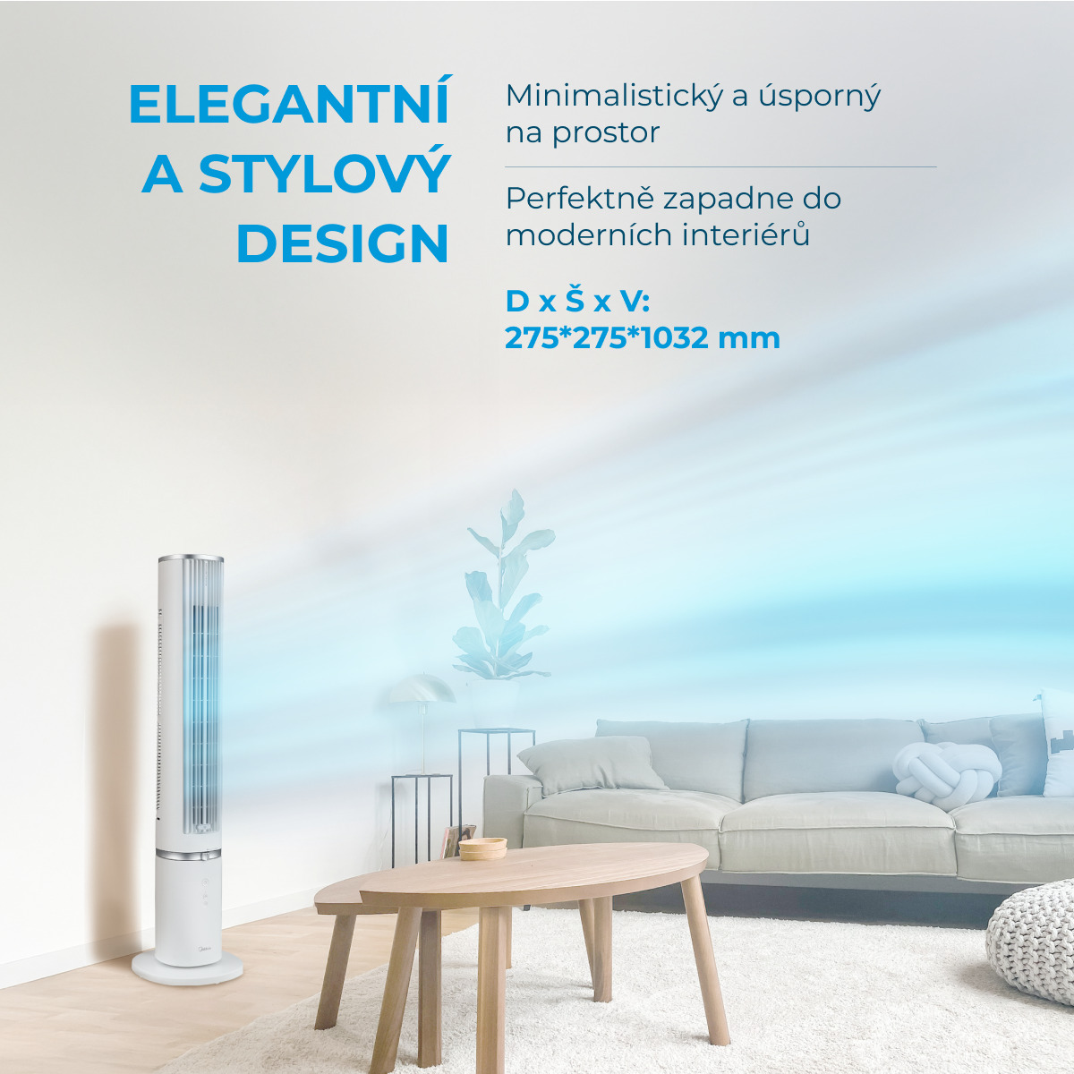 MIDEA Sloupový Aroma omyvatelný ventilátor MFZ402R0BPW
