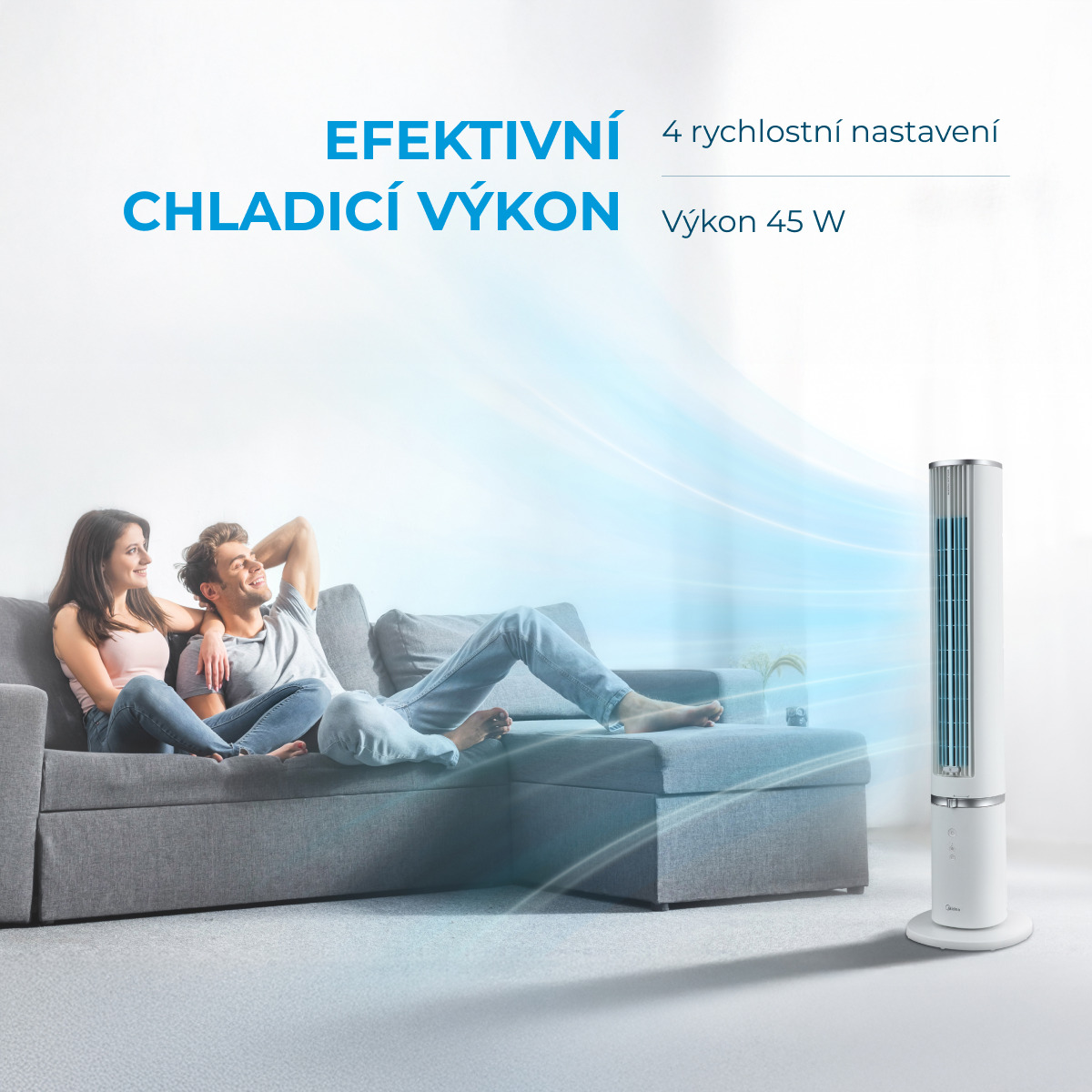 MIDEA Sloupový Aroma omyvatelný ventilátor MFZ402R0BPW