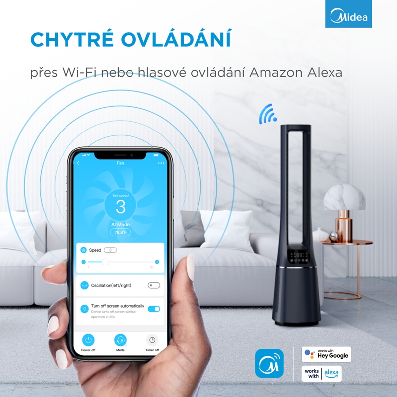 MIDEA ventilátor+čistička AMS150-PBW