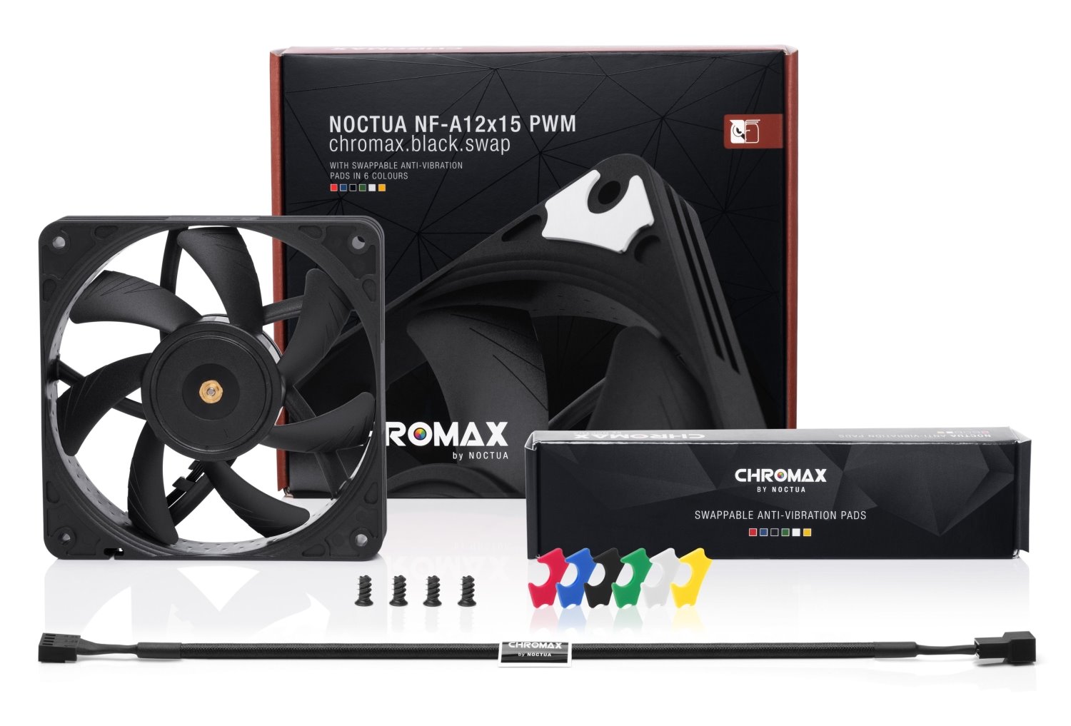 Noctua ventilátor NF-A12x15 PWM Chromax.black.swap 120x120x15mm