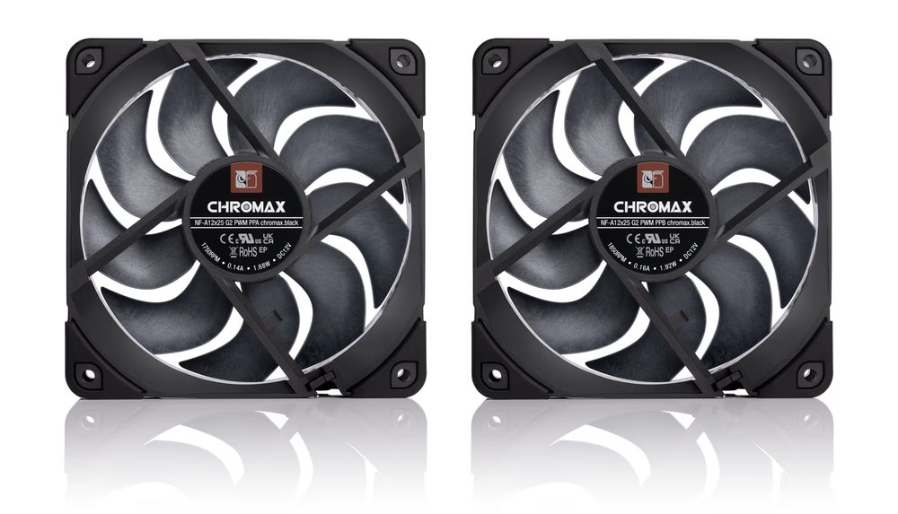 Noctua ventilátor NF-A12x25 G2 PWM Sx2-PP chromax.black