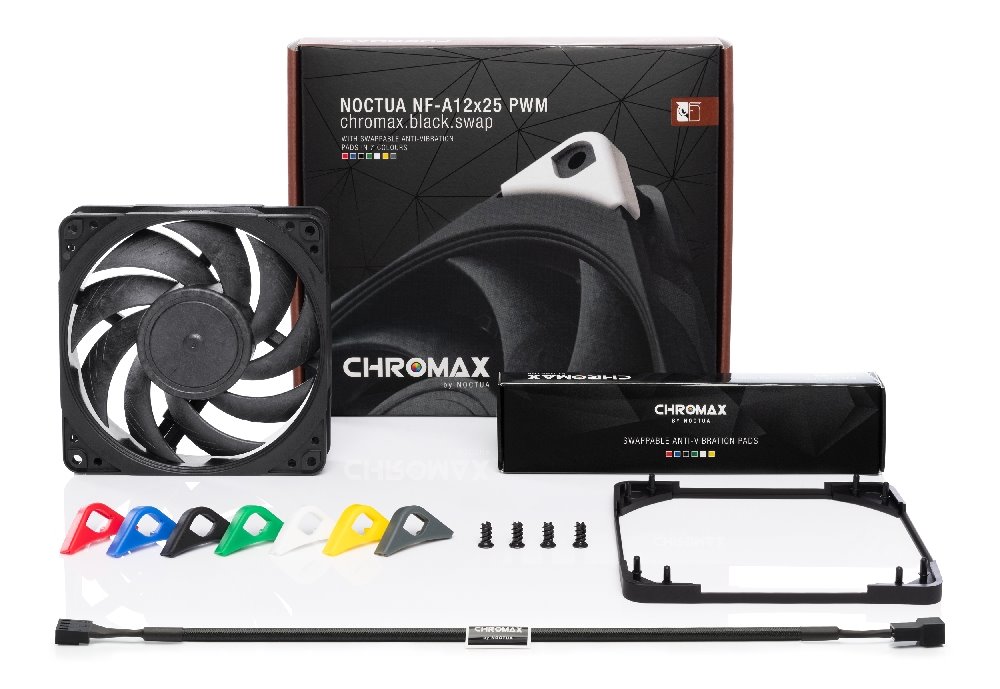 Noctua ventilátor NF-A12x25 PWM chromax.black.swap