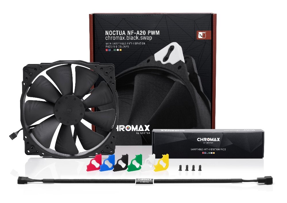 Noctua ventilátor NF-A20 PWM chromax.black.swap