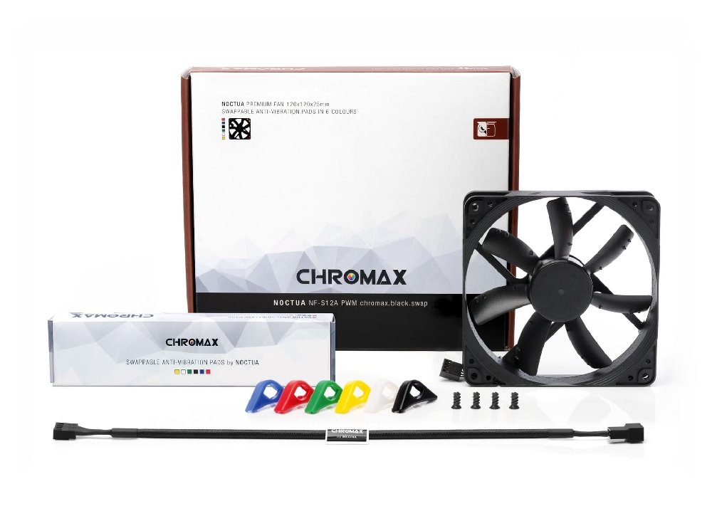 Noctua ventilátor NF-S12A PWM chromax.black.swap