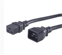 PremiumCord Kabel síťový prodlužovací 230V 16A 3m, konektory IEC 320 C19 - IEC 320 C20